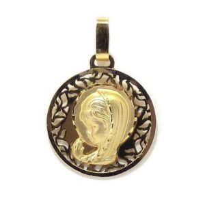 Medalla Virgen niña 18mm oro