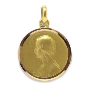 Medalla Virgen niña 20mm oro