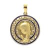 Medalla Virgen niña 20mm oro calada