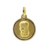 Medalla Virgen niña Ave María 16mm oro