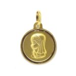 Medalla Virgen niña Ave María 16mm oro