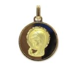 Medalla Virgen niña Ave María 18mm oro