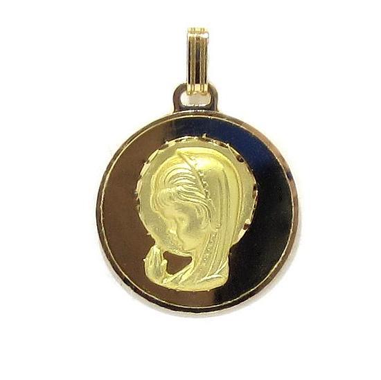 Medalla Virgen niña Ave María 18mm oro
