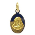 Medalla oval Virgen 14x19mm oro