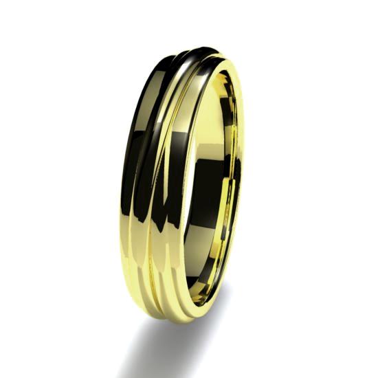 alianza oro amarillo 4mm doble aro relieve