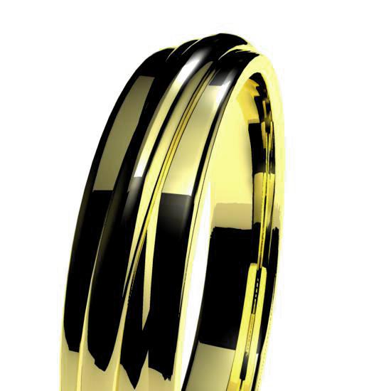 Alianza oro amarillo 4mm doble aro