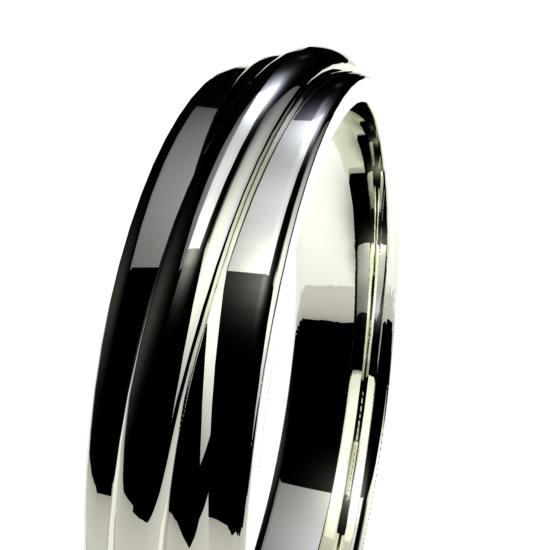 Alianza oro blanco 4mm doble aro
