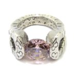 Anillo plata circonio cubico rosa
