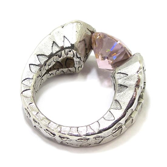 Anillo plata circonio cubico rosa