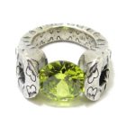 Anillo plata circonio cubico verde