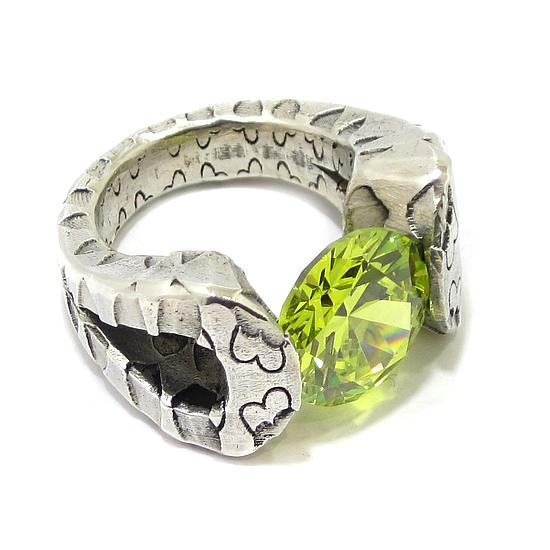 Anillo plata circonio cubico verde - Imagen 2