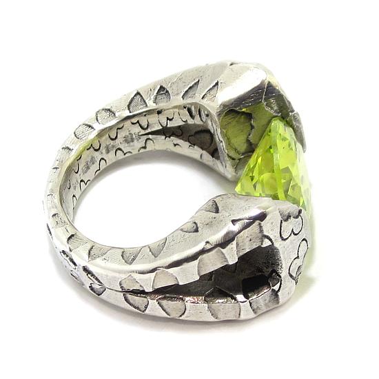 Anillo plata circonio cubico verde - Imagen 3