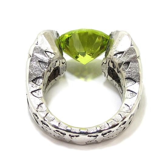 Anillo plata circonio cubico verde