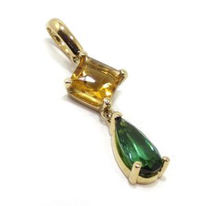 Colgante Topacio y Turmalina oro amarillo