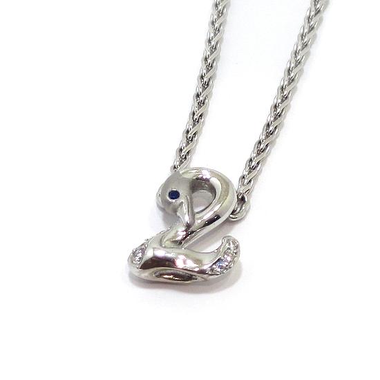 Collar Cisne diamantes oro blanco