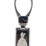 Llavero San Fermin de plata rectangular