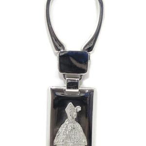 Llavero San Fermin de plata rectangular