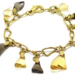 Pulsera oro amarillo citrinos y cuarzos