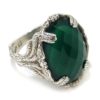 Anillo Jade oval damero Plata