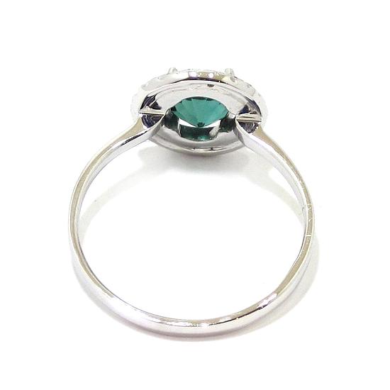Anillo Turmalina 19 diamantes oro blanco