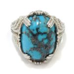 Anillo Turquesa oval cabujon Plata