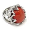 Anillo de plata 925 rodiada y Coral