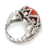 Anillo de plata 925 rodiada y Coral