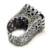 Anillo de plata 925 con cuarzo ahumado cuadrado