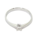 Anillo solitario oro blanco 18K con diamante princesa 0.19ct