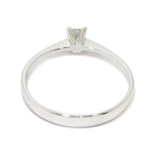 Anillo solitario oro blanco 18K con diamante princesa 0.19ct