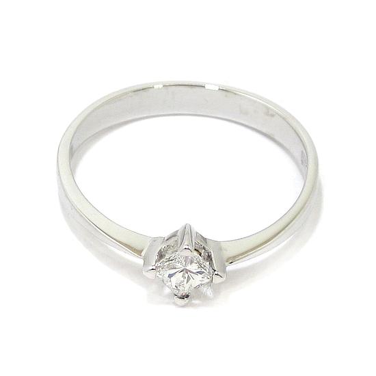 Anillo solitario oro blanco 18K con diamante princesa 0.21ct