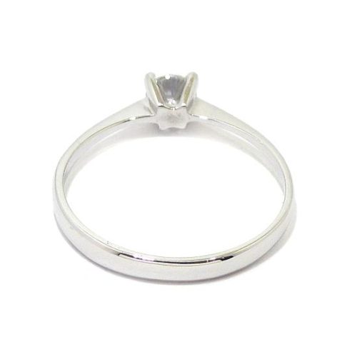 Anillo solitario oro blanco 18K con diamante talla brillante 0,23ct