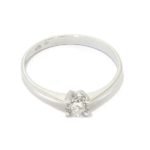 Anillo solitario oro blanco 18K con diamante talla brillante 0,23ct