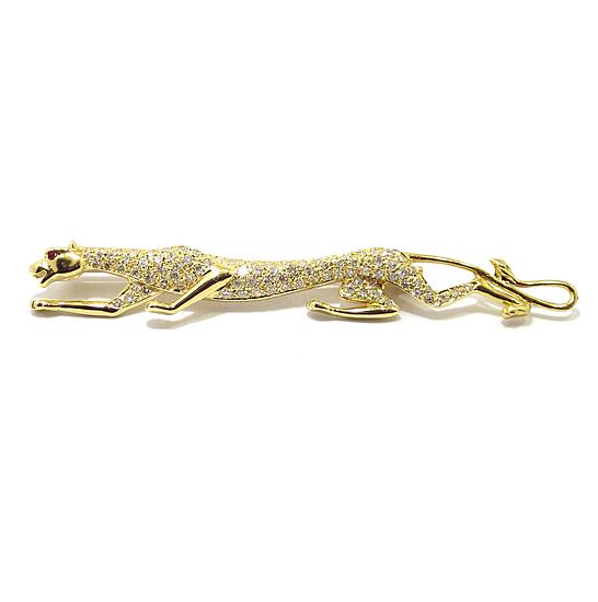 Broche Pantera diamantes oro amarillo