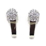 Pendientes 14 circonitas barra oro blanco
