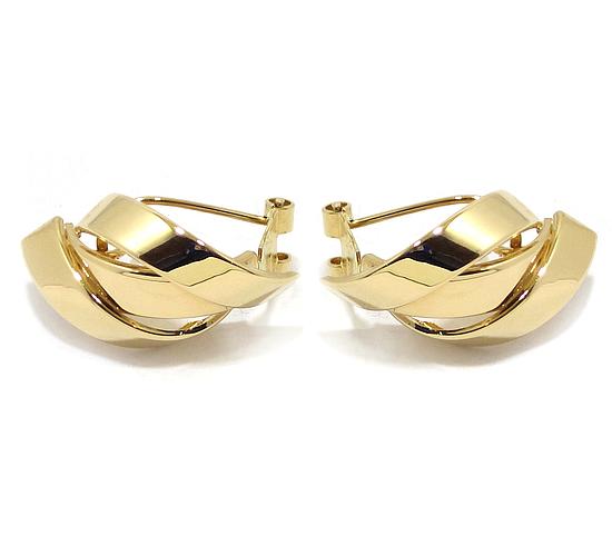 Pendientes 3 curvas oro amarillo
