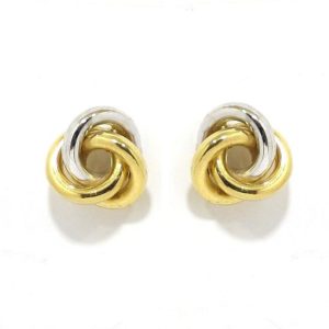 Pendientes aros entrelazados oro tricolor
