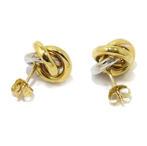 Pendientes aros entrelazados oro tricolor