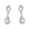 Pendientes colgantes 66 circonitas art deco oro blanco