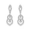 Pendientes colgantes 70 circonitas art deco oro blanco
