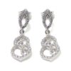 Pendientes colgantes 70 circonitas art deco oro blanco