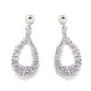 Pendientes colgantes ovalo 90 circonitas oro blanco