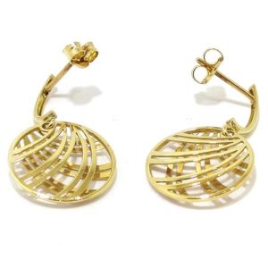 Pendientes colgantes redondos oro amarillo