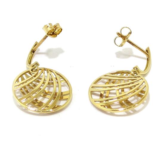 Pendientes colgantes redondos oro amarillo
