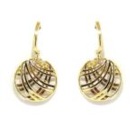 Pendientes colgantes redondos oro amarillo