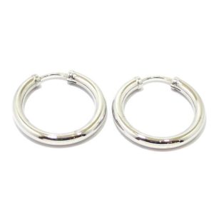 Pendientes criollas oro blanco 23mm