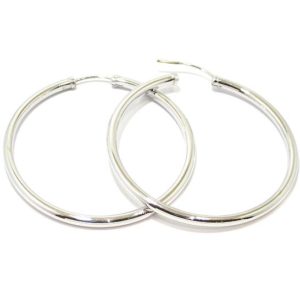 Pendientes criollas oro blanco 41mm