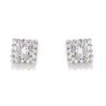 Pendientes cuadrados 26 diamantes oro blanco