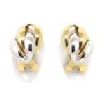 Pendientes espiga oro amarillo/blanco