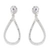 Pendientes largos orla ovalo 102 circonitas oro blanco